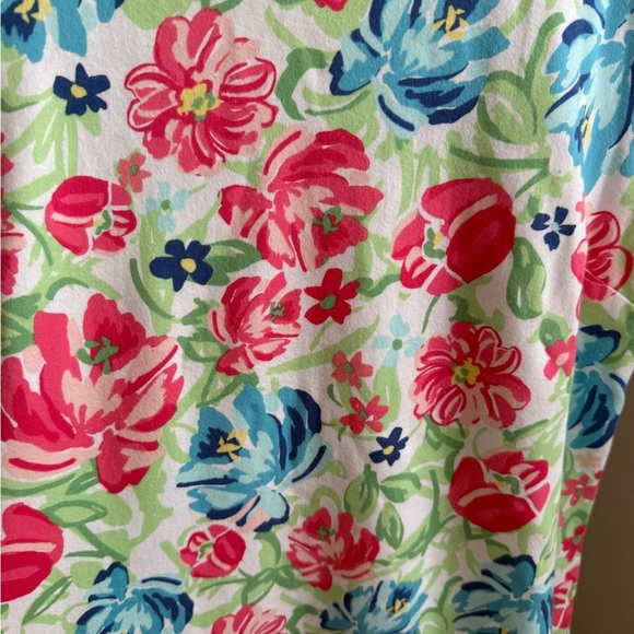 Talbots Small 100% Cotton Short Sleeve Casual Floral Dress - Picture 3 of 7